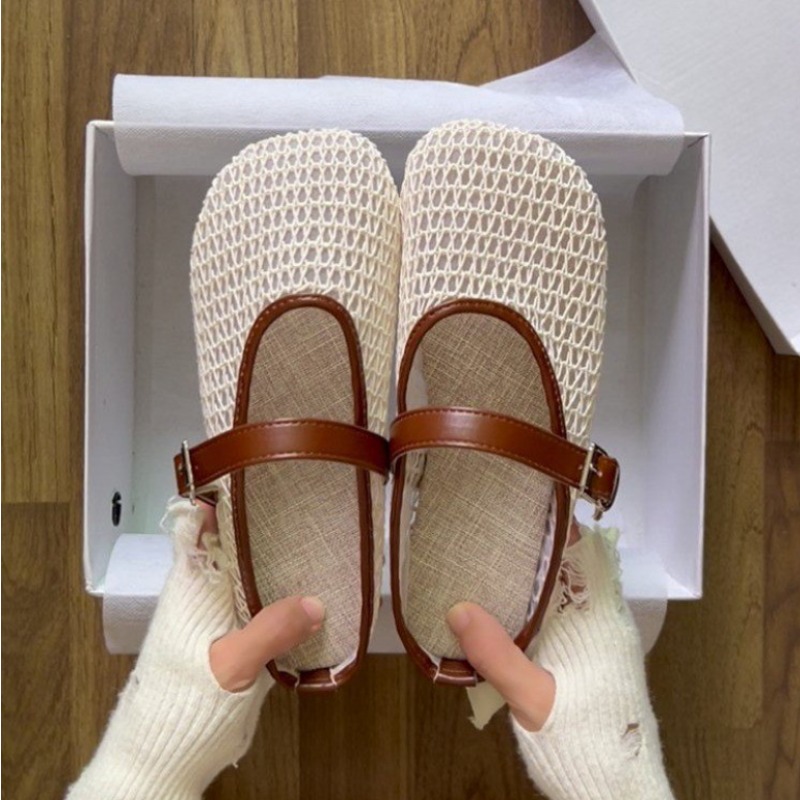 Resistance Bands - 2026 Dames Zomerslip-on Sandalen met Visnetmotief