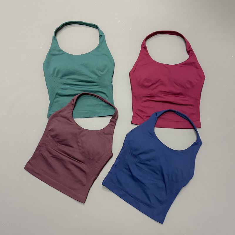 Yoga Fitness Matte - Dames sporttop met halternek Naadloze yoga-tanktop