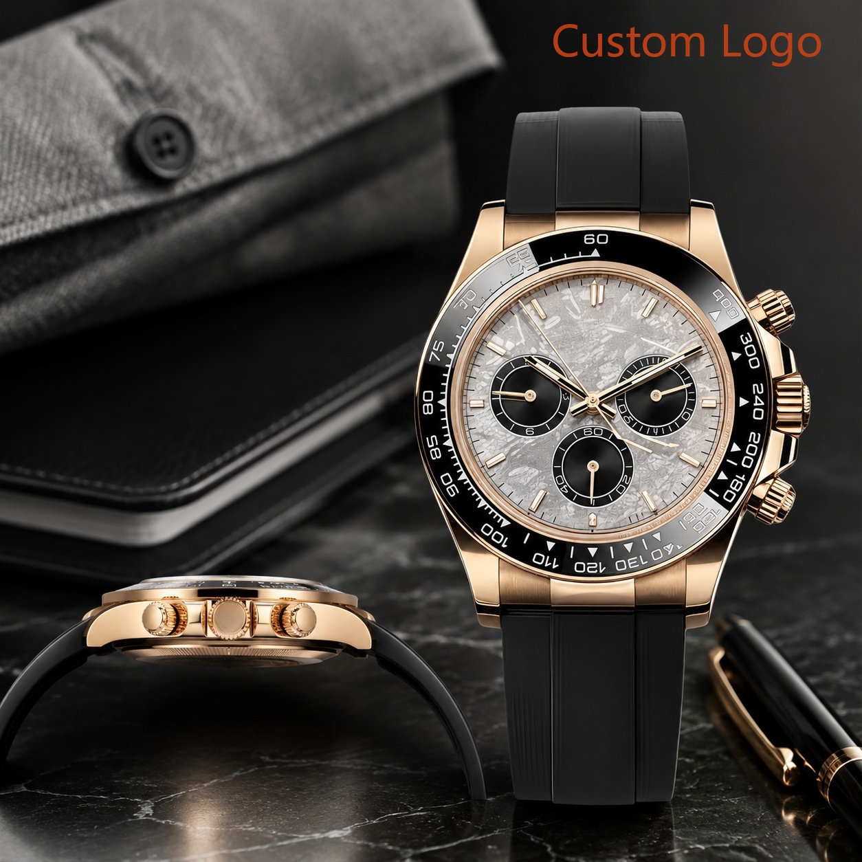 Resistance Bands - 40 mm luxe herenhorloge met meteorietwijzerplaat,