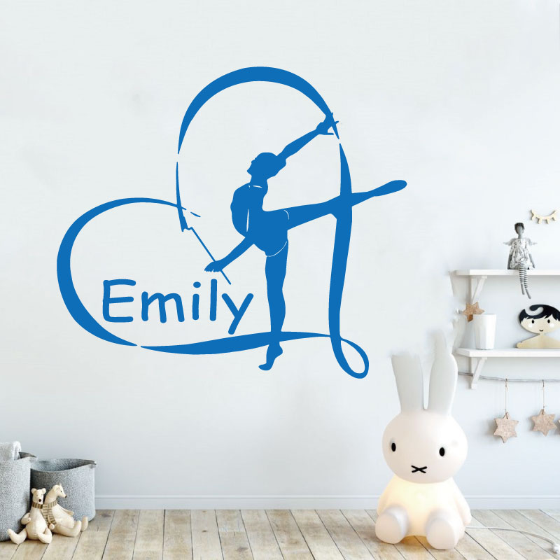 Yoga Fitness Name - Gepersonaliseerde naam gymnastiek vinyl muursticker sport