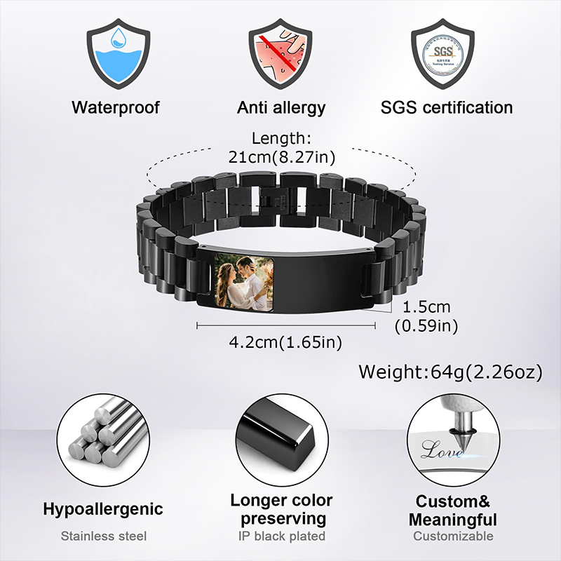 Aangepaste foto tekst armband  - Fitness Tracker Band recensie en prijs